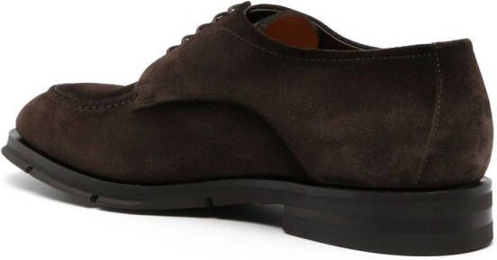 Santoni almond-toe suede shoes Brown