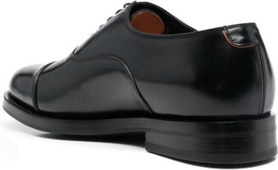 Santoni almond-toe leather derby shoes Black