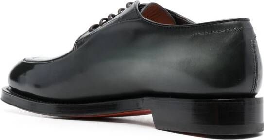 Santoni almond-toe leather derby shoes Green