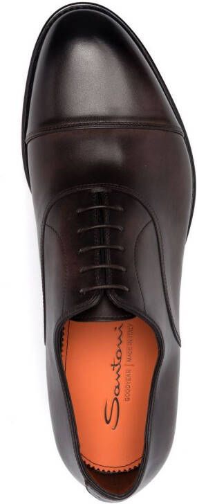 Santoni almond-toe Oxford shoes Brown