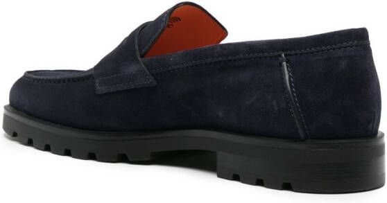 Santoni almond-toe penny loafers Blue