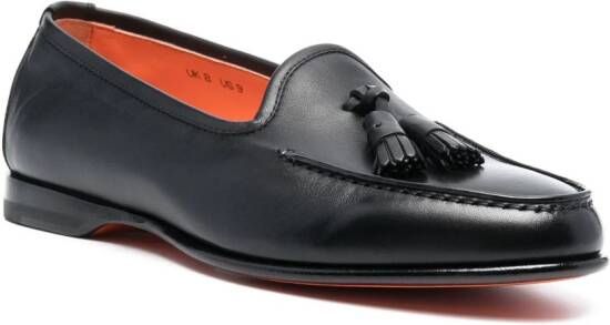 Santoni Andrea tassel-detail leather loafers Black