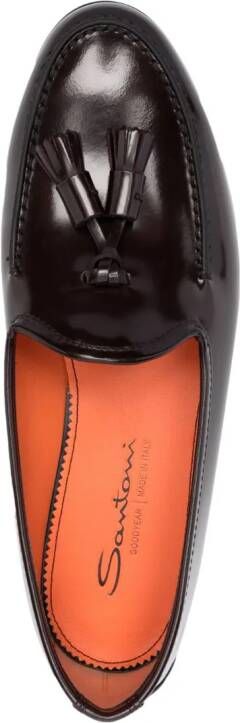 Santoni Andrea tassel-detail leather loafers Red