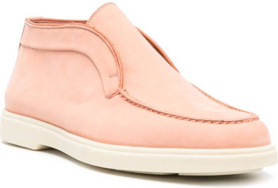 Santoni ankle-length leather loafers Orange