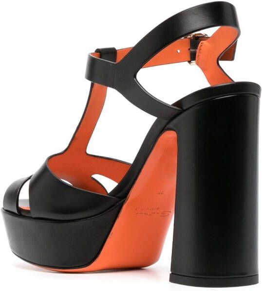 Santoni ankle-strap block-heel sandals Black