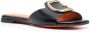 Santoni Apricot leather slip-on sandals Black - Thumbnail 2