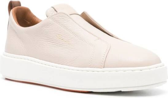 Santoni Barscy logo-print leather sneakers Pink