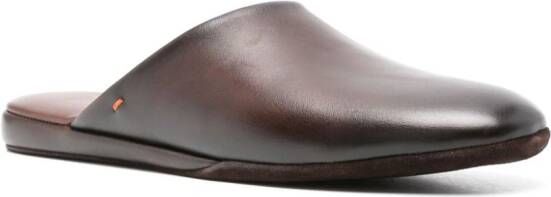 Santoni Beachy leather slippers Brown