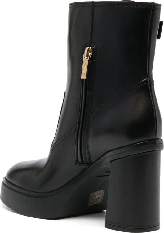 Santoni buckle-detail 11mm leather boots Black