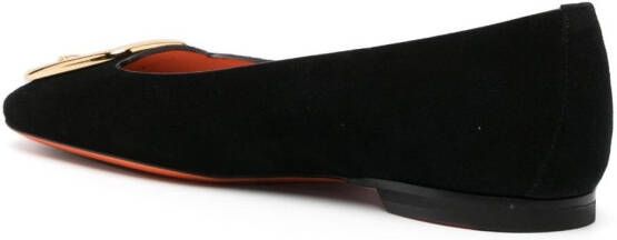 Santoni buckle-detail ballerina shoes Black
