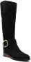 Santoni buckle detail knee-length boots Black - Thumbnail 2