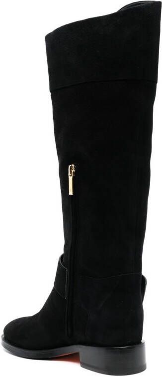 Santoni buckle detail knee-length boots Black