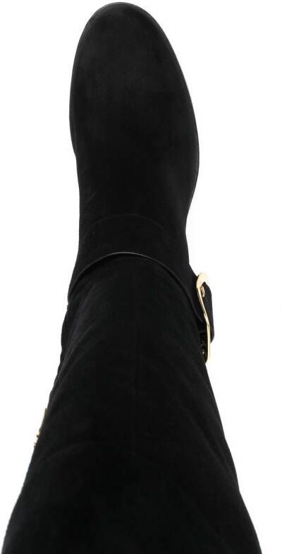 Santoni buckle detail knee-length boots Black