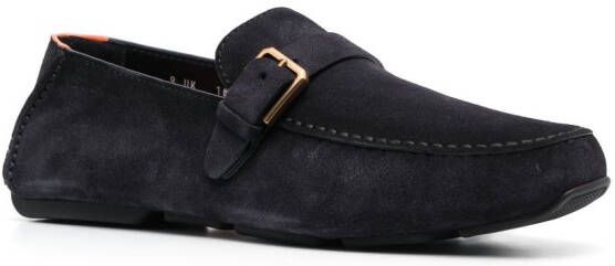 Santoni buckle-detail leather loafers Blue