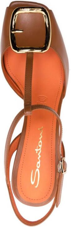 Santoni buckle-detail open-toe sandals Brown