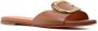 Santoni buckle leather slides Brown - Thumbnail 2