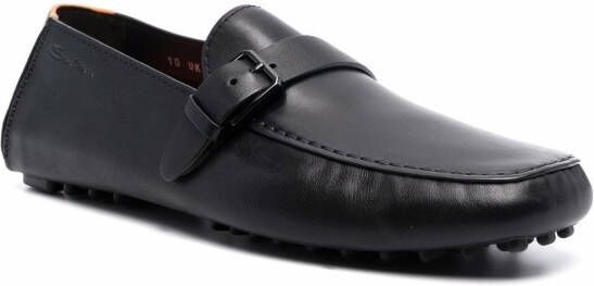 Santoni buckled leather loafers Black