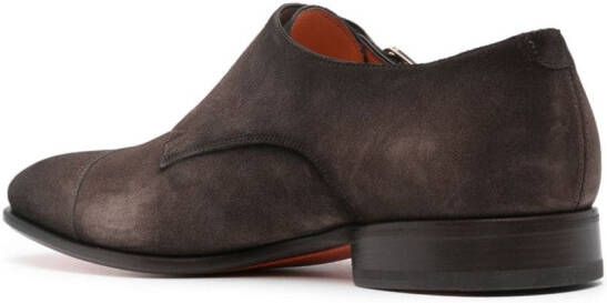 Santoni buckled suede Monk shoes Brown
