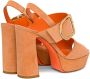 Santoni buckled suede sandals Orange - Thumbnail 3