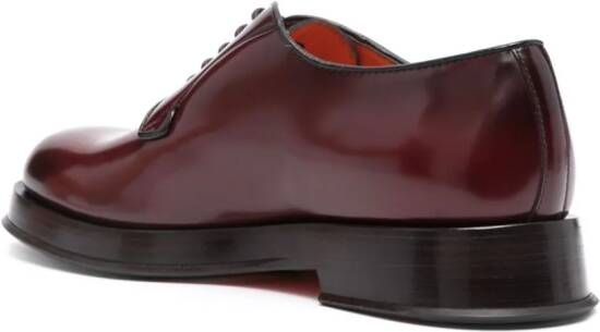 Santoni calf leather derby shoes Red