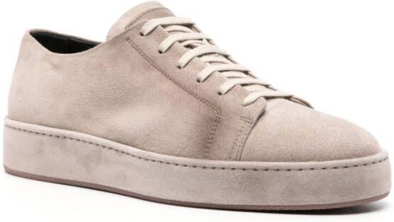 Santoni calf suede low-top sneakers Grey