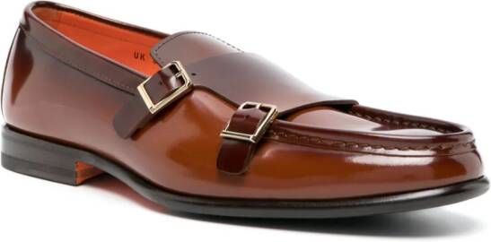 Santoni Carlos double-strap monk shoes Brown