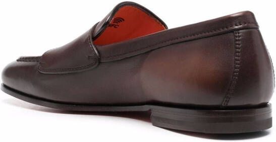 Santoni Carlos leather monk shoes Brown