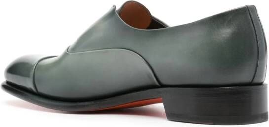 Santoni Carter leather boat shoes Green