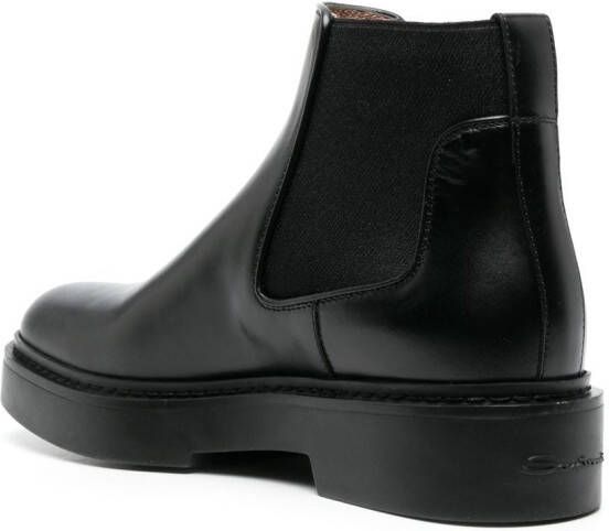 Santoni Chelsea round-toe leather boots Black