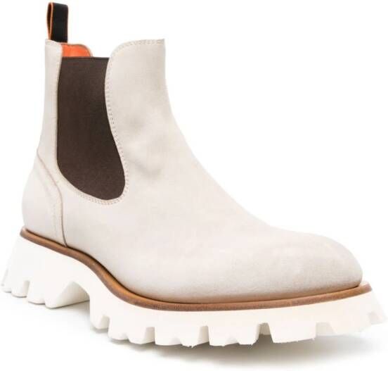 Santoni chunky suede Chelsea boots Neutrals
