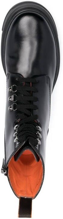 Santoni chunky-tread leather boots Black
