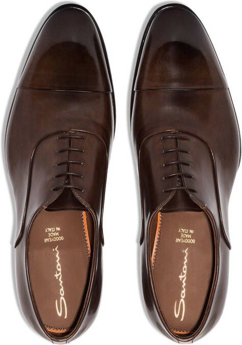 Santoni classic lace-up Oxford shoes Brown