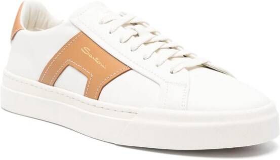 Santoni colourblock leather sneakers White