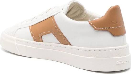 Santoni colourblock leather sneakers White