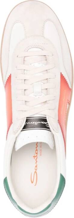 Santoni colourblock panelled sneakers White