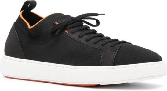 Santoni contrast-trim detail low-top sneakers Black