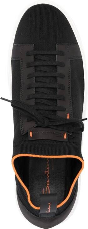 Santoni contrast-trim detail low-top sneakers Black