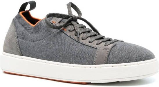 Santoni contrasting-trim detail sock sneakers Grey