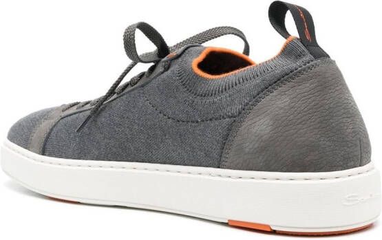 Santoni contrasting-trim detail sock sneakers Grey