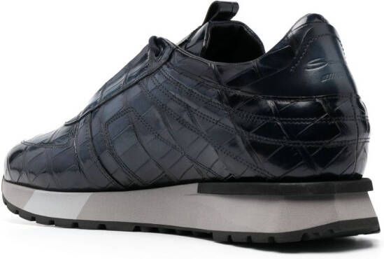 Santoni crocodile-effect low-top sneakers Blue
