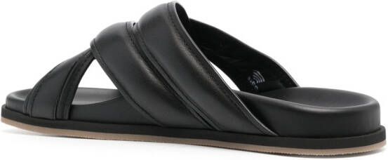 Santoni crossover-straps leather sandals Black