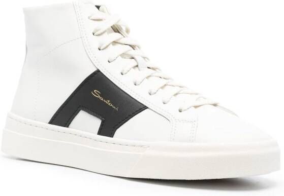 Santoni logo-lettering high-top sneakers White