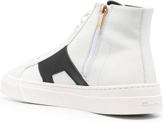 Santoni logo-lettering high-top sneakers White