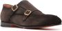 Santoni decorative-buckle leather monk shoes Brown - Thumbnail 2