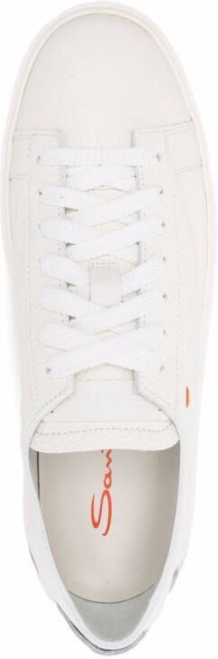Santoni Derby leather low-top sneakers White