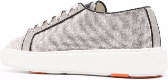 Santoni Derby sequin-embellished low-top sneakers Grey