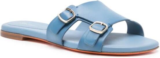 Santoni Didi leather slides Blue