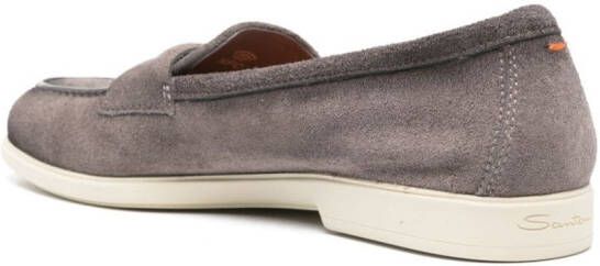 Santoni distressed suede loafers Grey