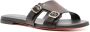 Santoni double-buckle calf-leather sandals Brown - Thumbnail 2