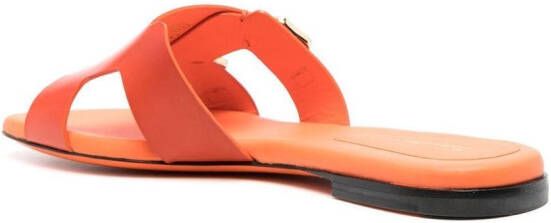 Santoni double-buckle calf-leather sandals Orange